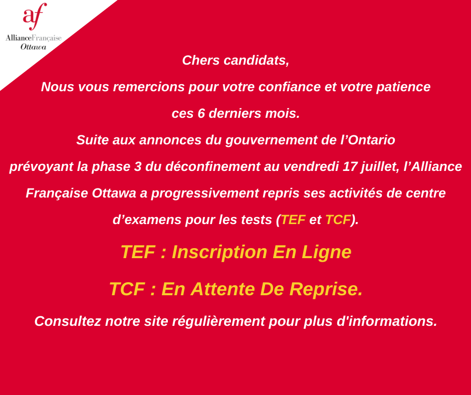 Tef Tcf Fr Alliance Fran Aise Ottawa